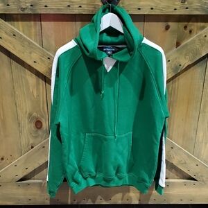 Classic Green Hoodie with White Accents